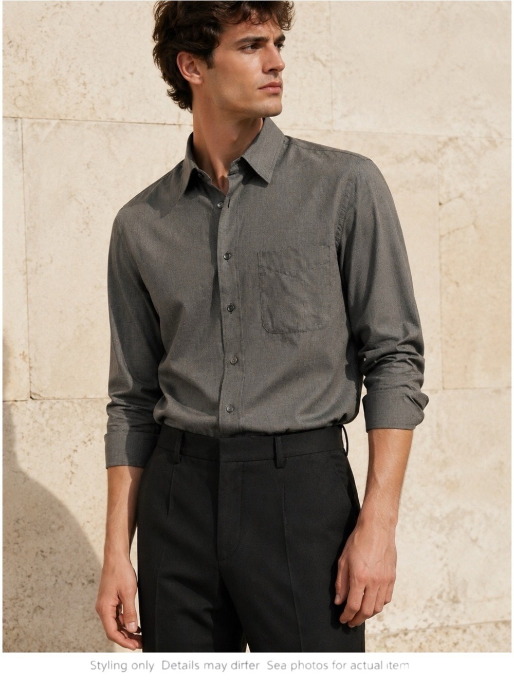 Balmain Grey Micro Check Shirt Balmain Minimalist Menswear L